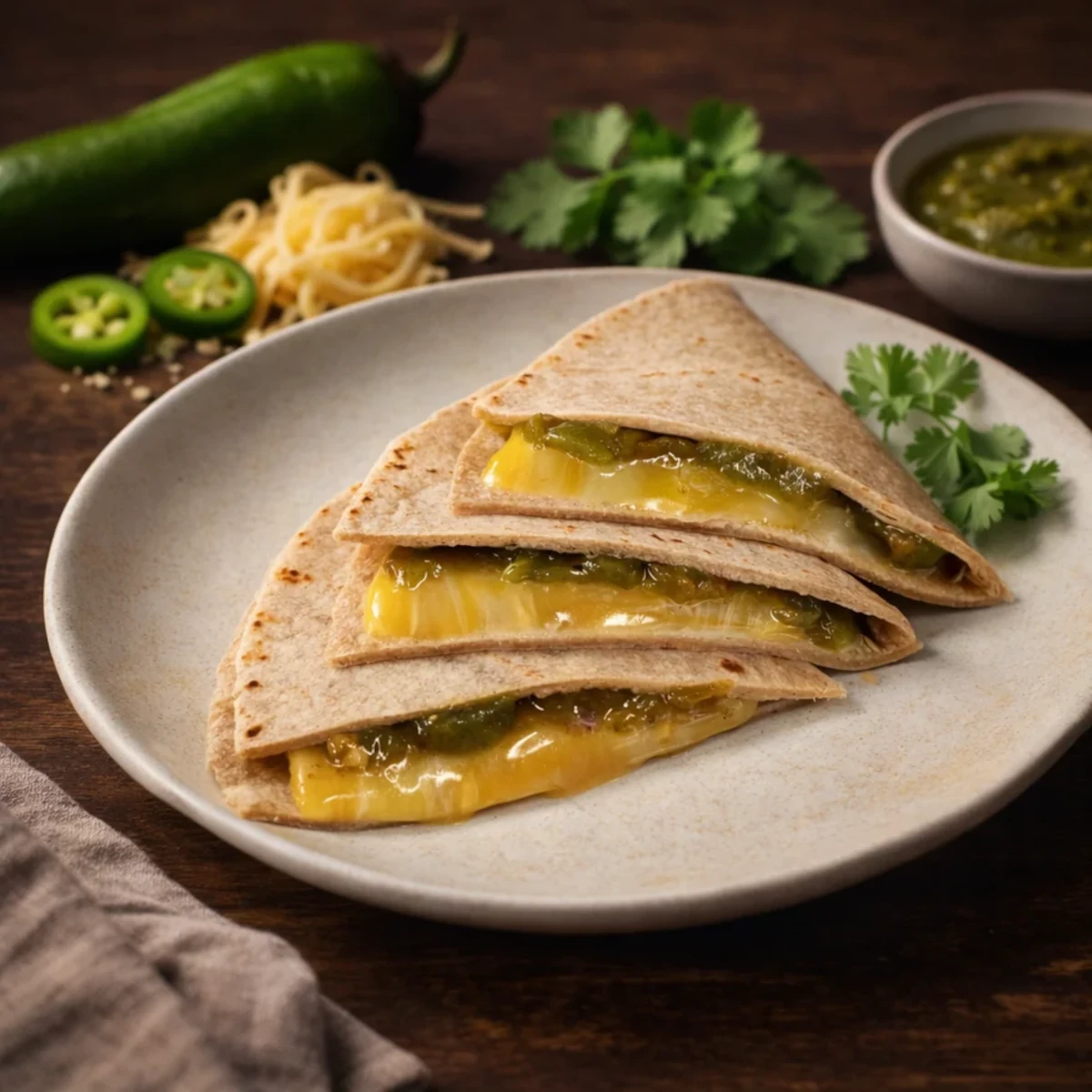 Four Cheese & Hatch Green Chile Quesadilla Image