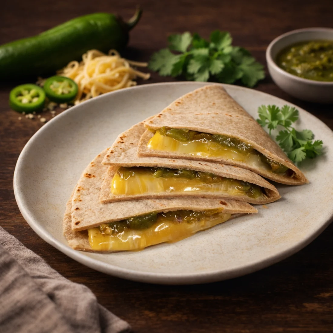 Four Cheese & Hatch Green Chile Quesadilla Image